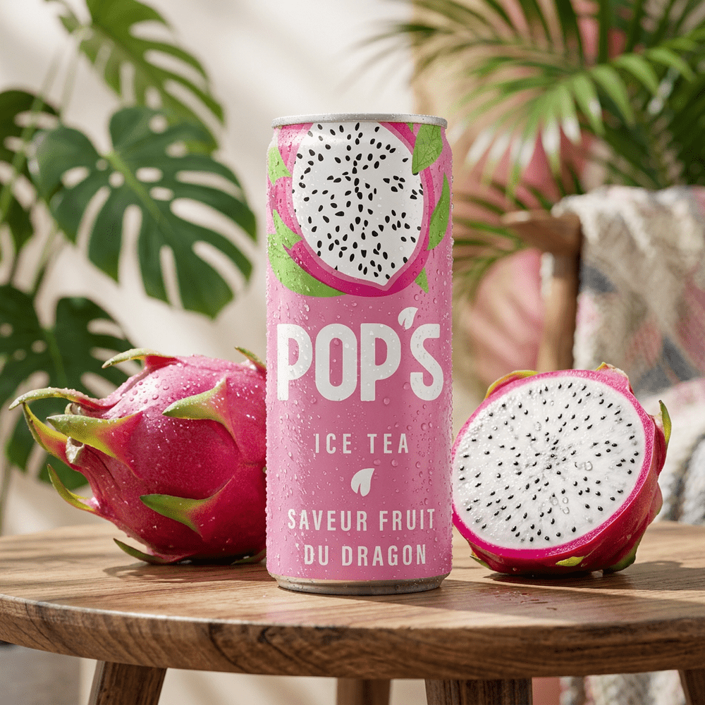Pop's Ice Tea Dragon Fruit Can