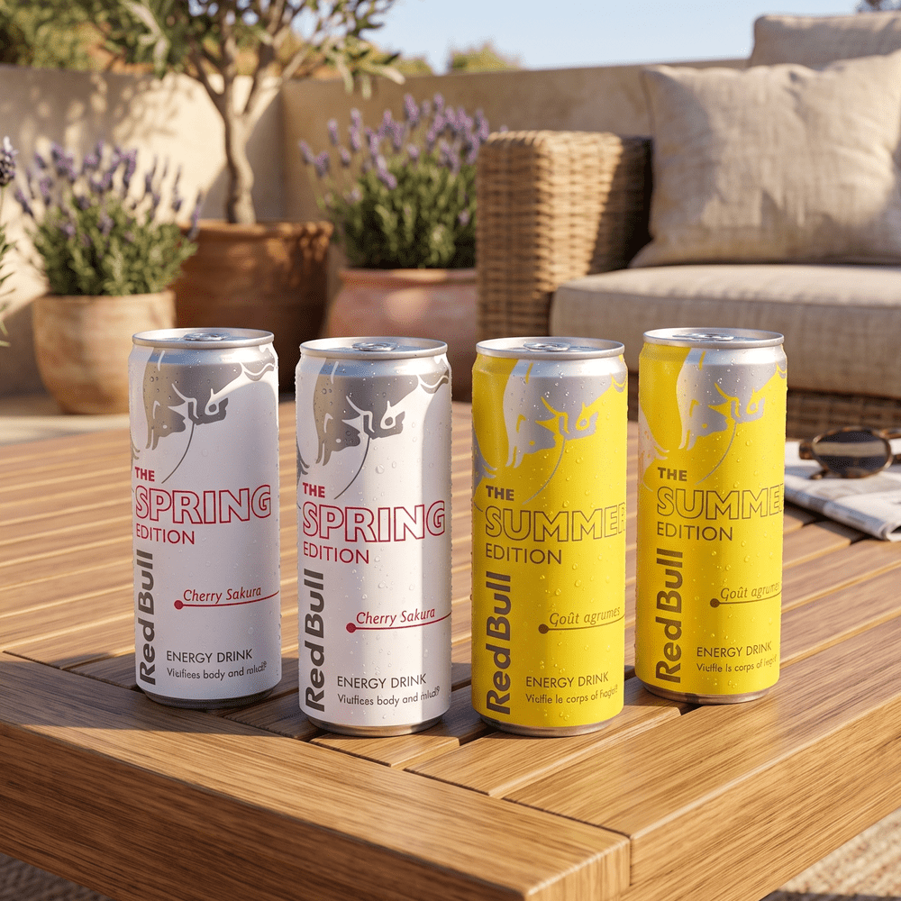 Red Bull Cherry Sakura et Summer Edition Agrumes pack de 4