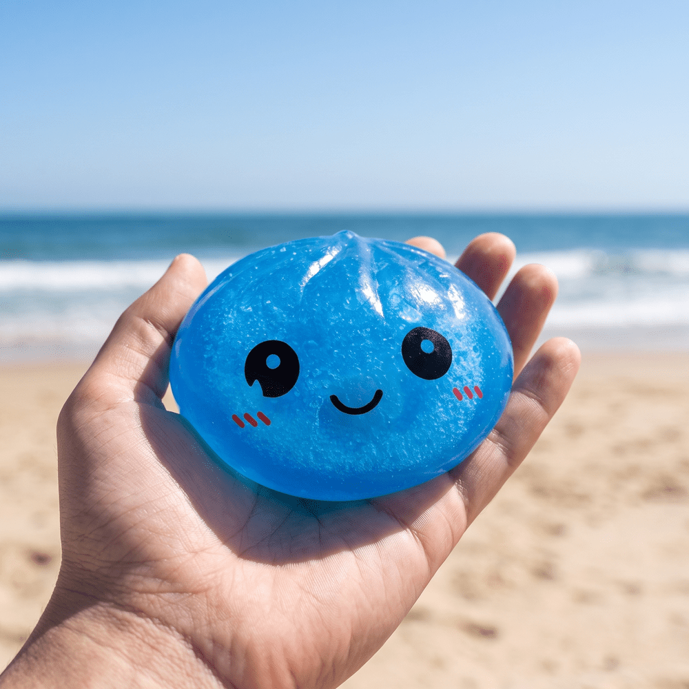 Squishy Bun Toy Blue Ocean M