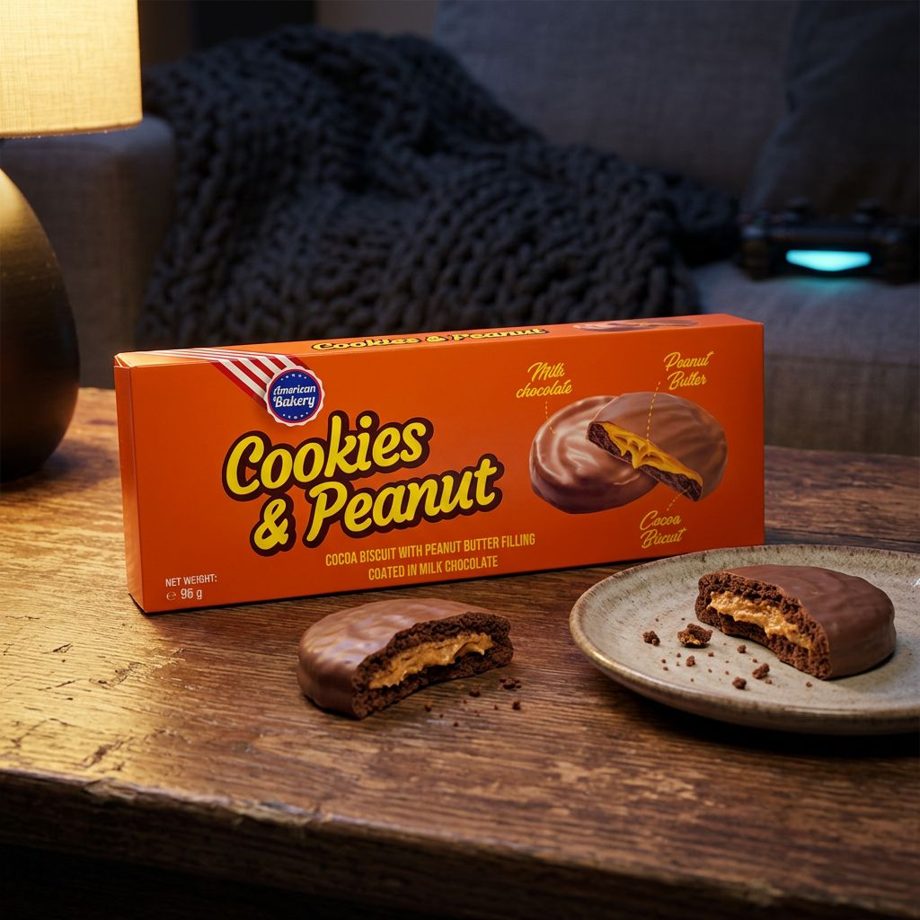 American Bakery Cookies Peanut, biscuit moelleux chocolat cacahuète inspiration américaine, disponible sur My American Shop