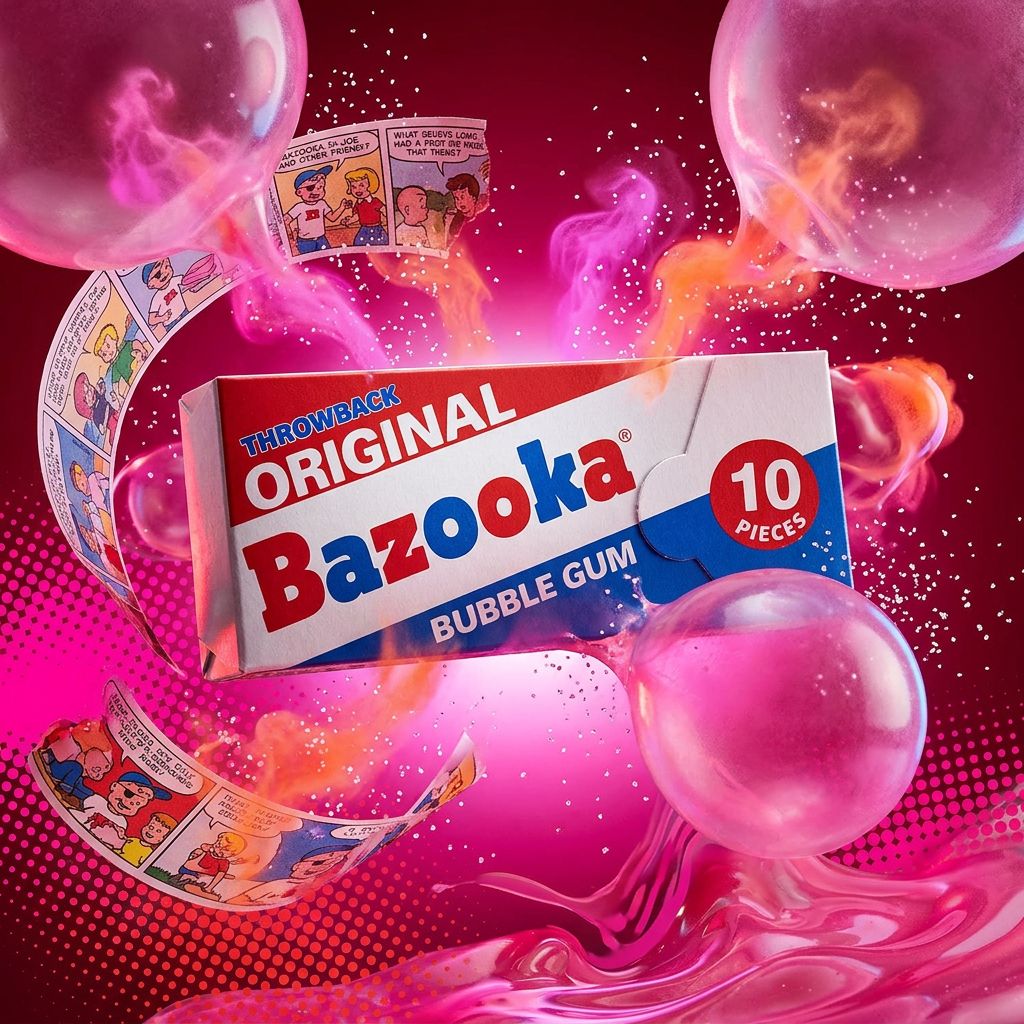 Bazooka Original Wallet Pack, bubble gum américain fruité format pocket, disponible sur My American Shop