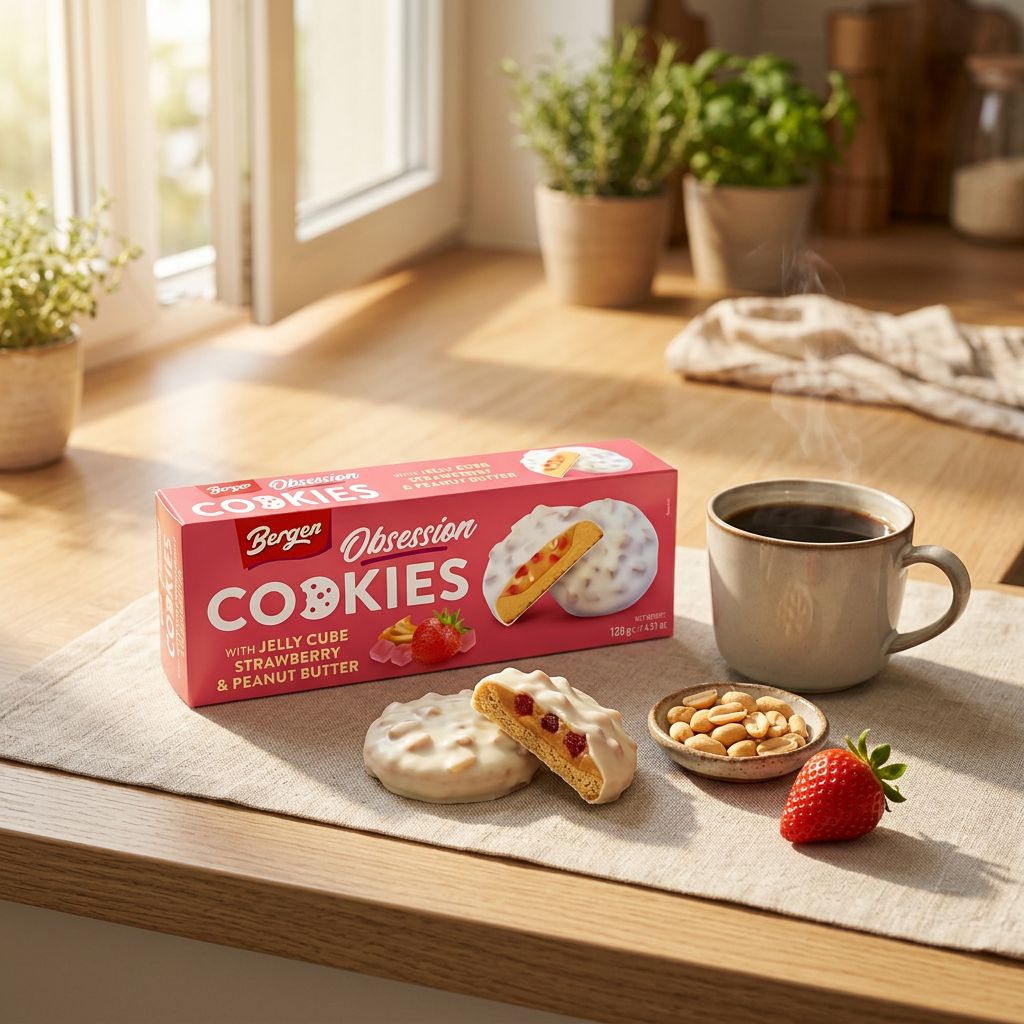 Bergen Cookies Jelly Cube Strawberry & Peanut Butter