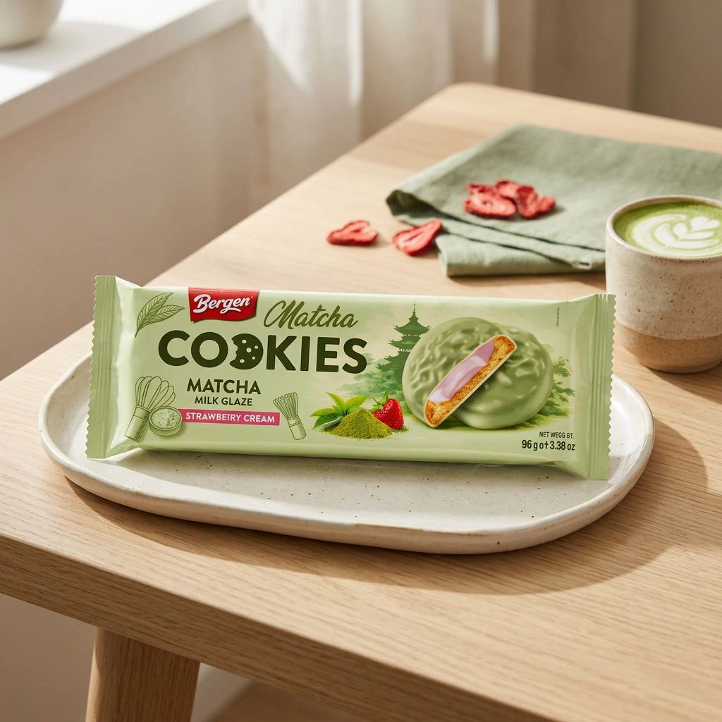 Bergen Matcha Koekjes Aardbeiencrème