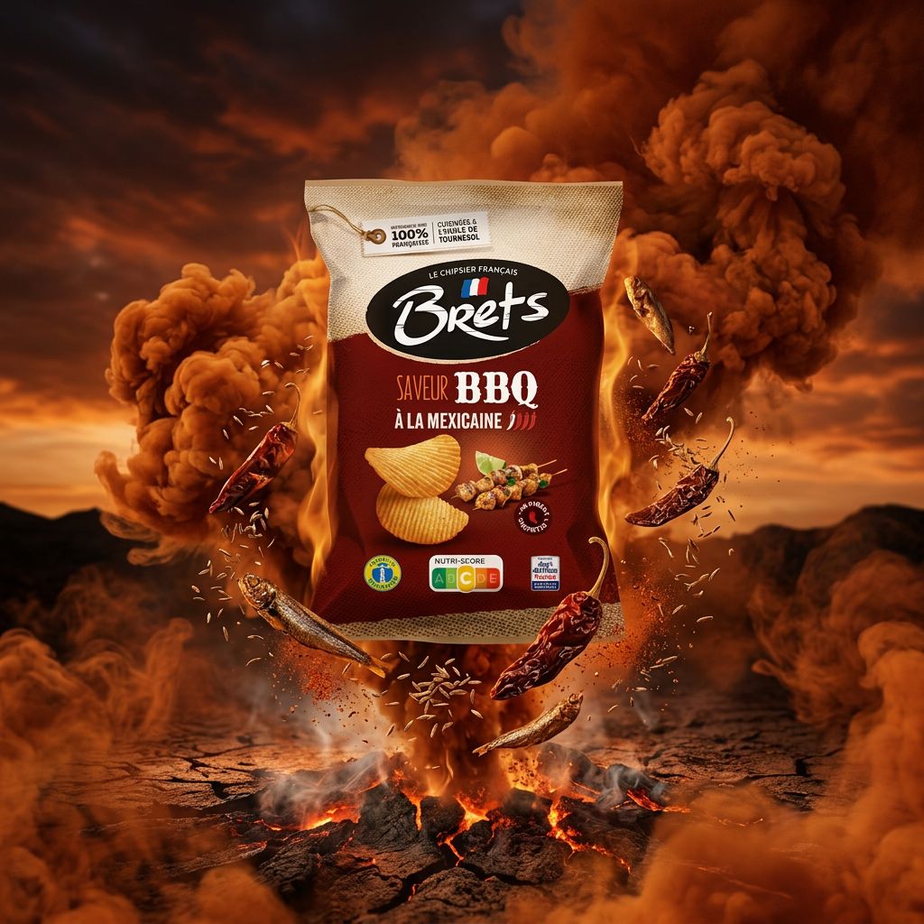 Chips Bret's BBQ à la Mexicaine saveur chipotle, format sachet, origine France, disponible sur My American Shop