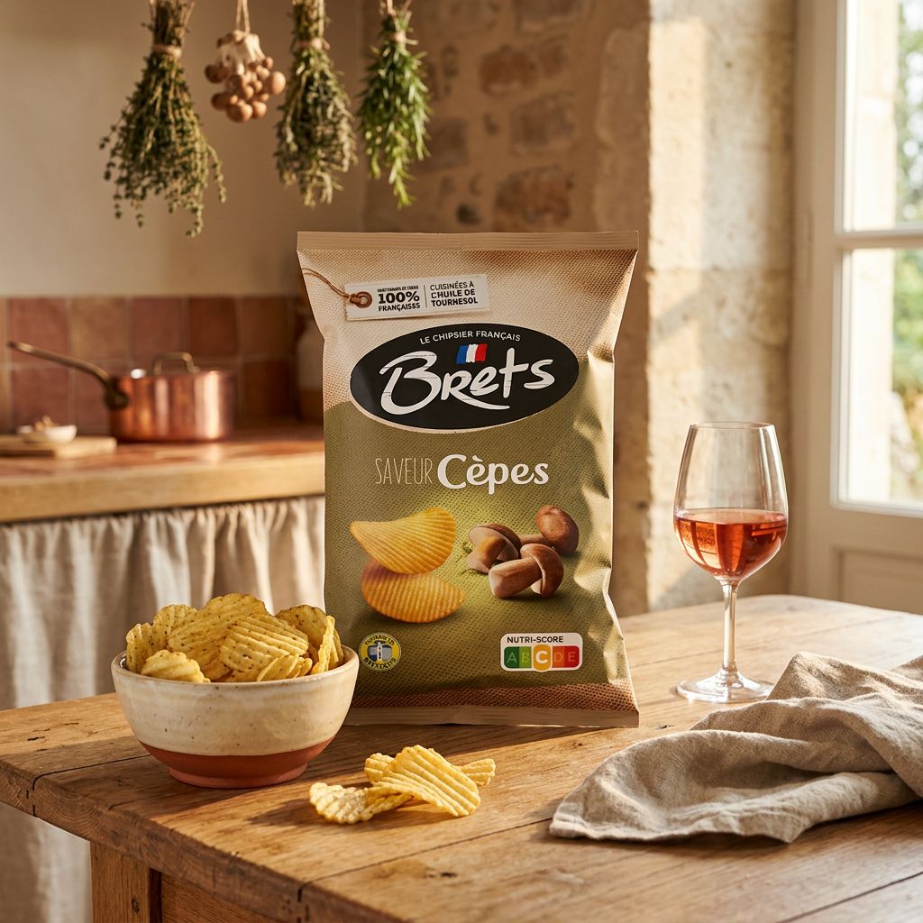 Chips Brets Flavour Cep Mushrooms, saveur cèpe et champignons des bois, origine France, disponible sur My American Shop