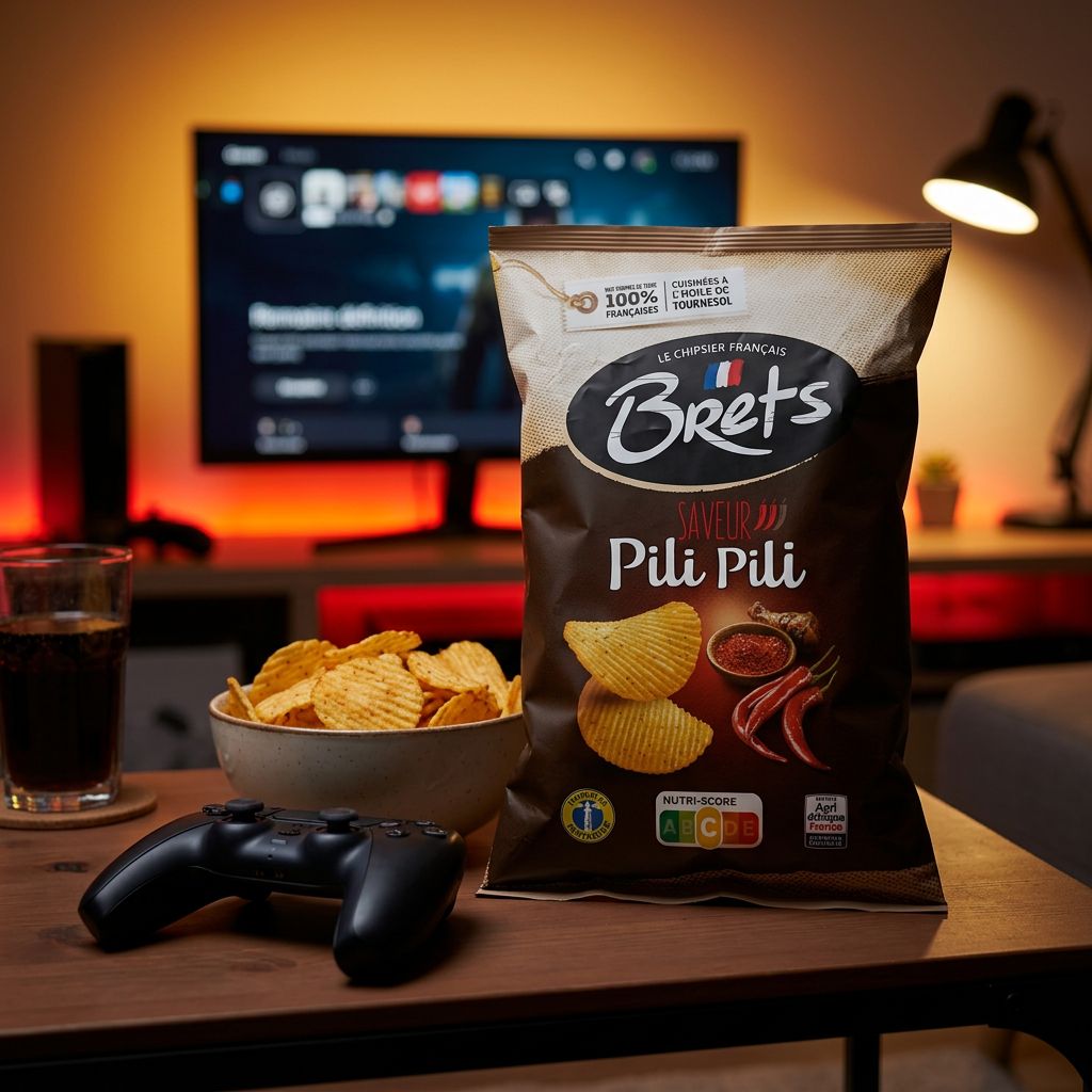 Chips Brets Flavour Pili Pili, saveur piment africain intense, base pomme de terre et riz, disponible sur My American Shop