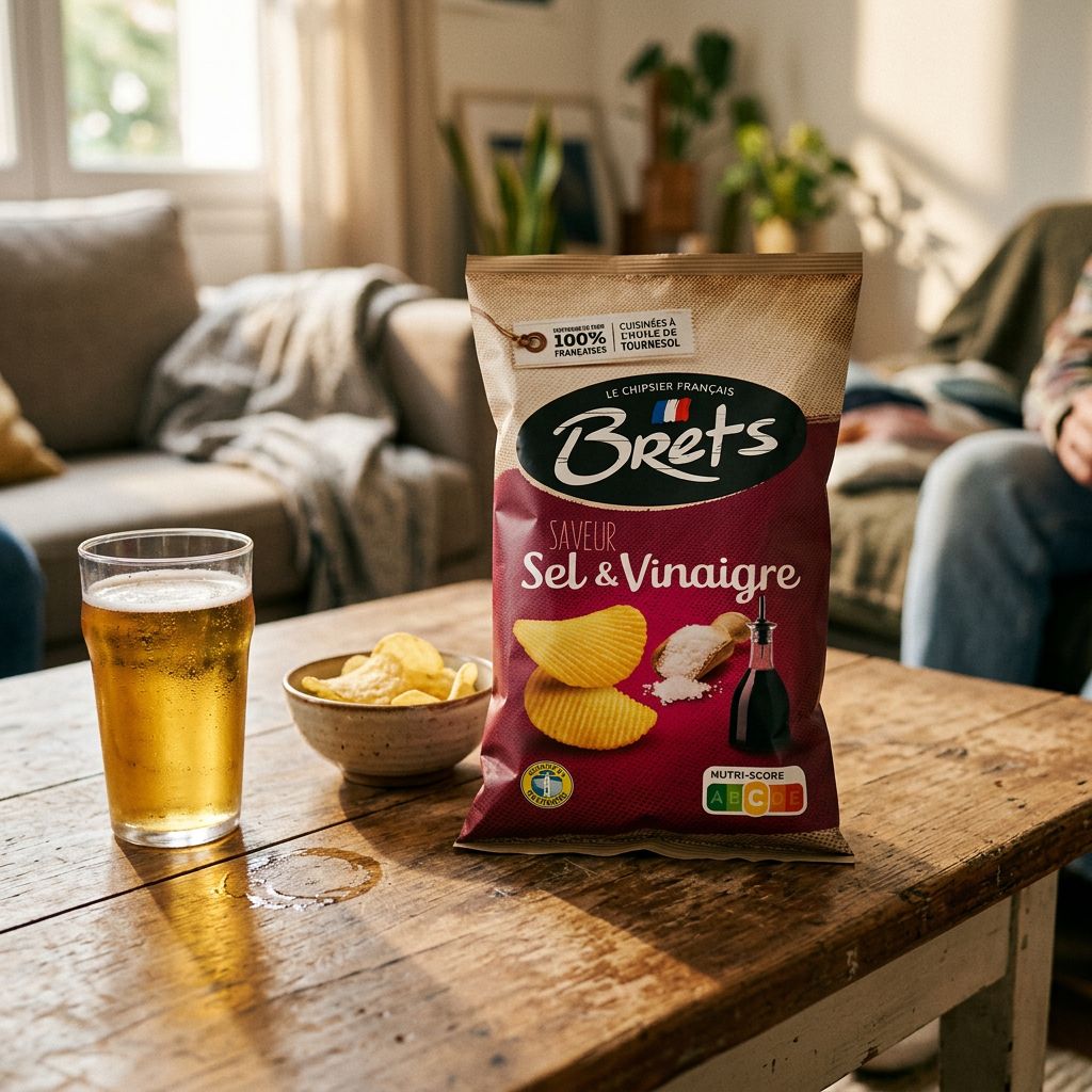Chips Brets Flavour Salt And Vinegar, saveur sel et vinaigre de malt, snack français disponible sur My American Shop