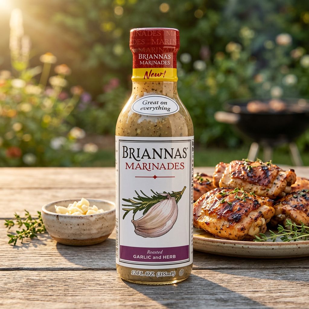 Marinade Briannas Roasted Garlic & Herb, ail rôti et herbes, importée des USA, disponible sur My American Shop