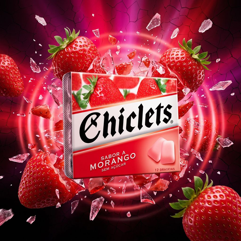 Chiclets Strawberry, chewing-gum enrobé saveur fraise en pastilles, importé des États-Unis, disponible sur My American Shop