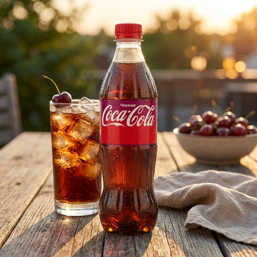 Coca-Cola Cherry en bouteille format US importé, soda américain saveur cerise, disponible sur My American Shop