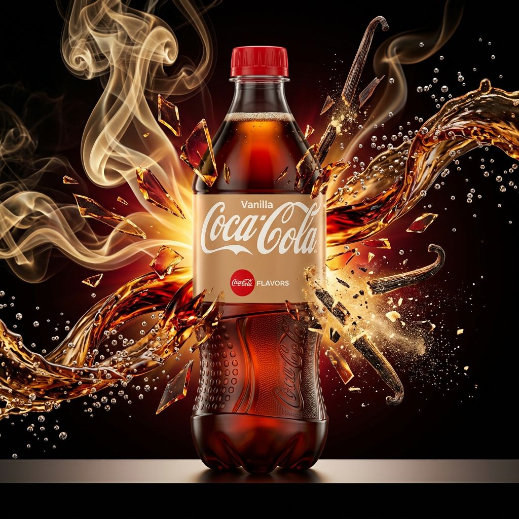 Coca-Cola Vanilla bouteille 50cl origine USA, saveur cola vanille, disponible sur My American Shop