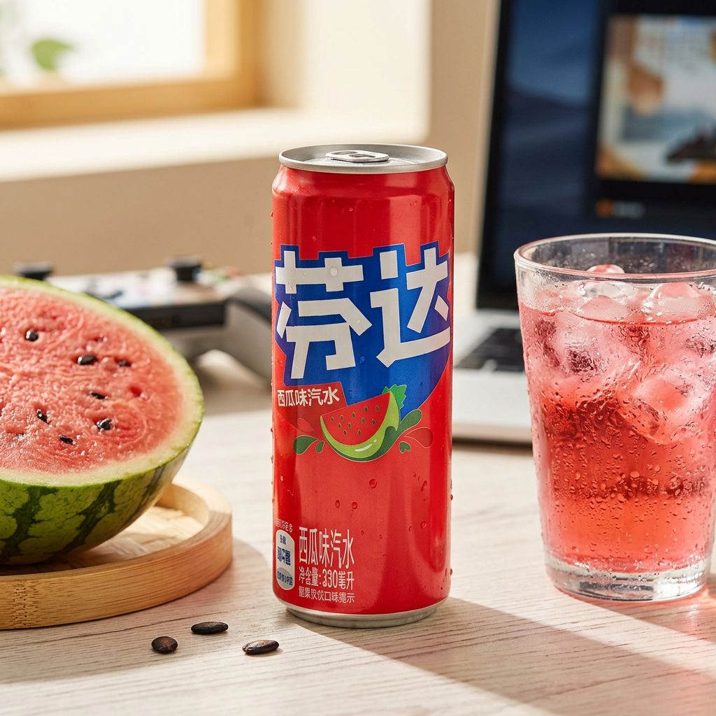 Fanta China Watermelon, canette soda pastèque édition exclusive Chine, disponible sur My American Shop