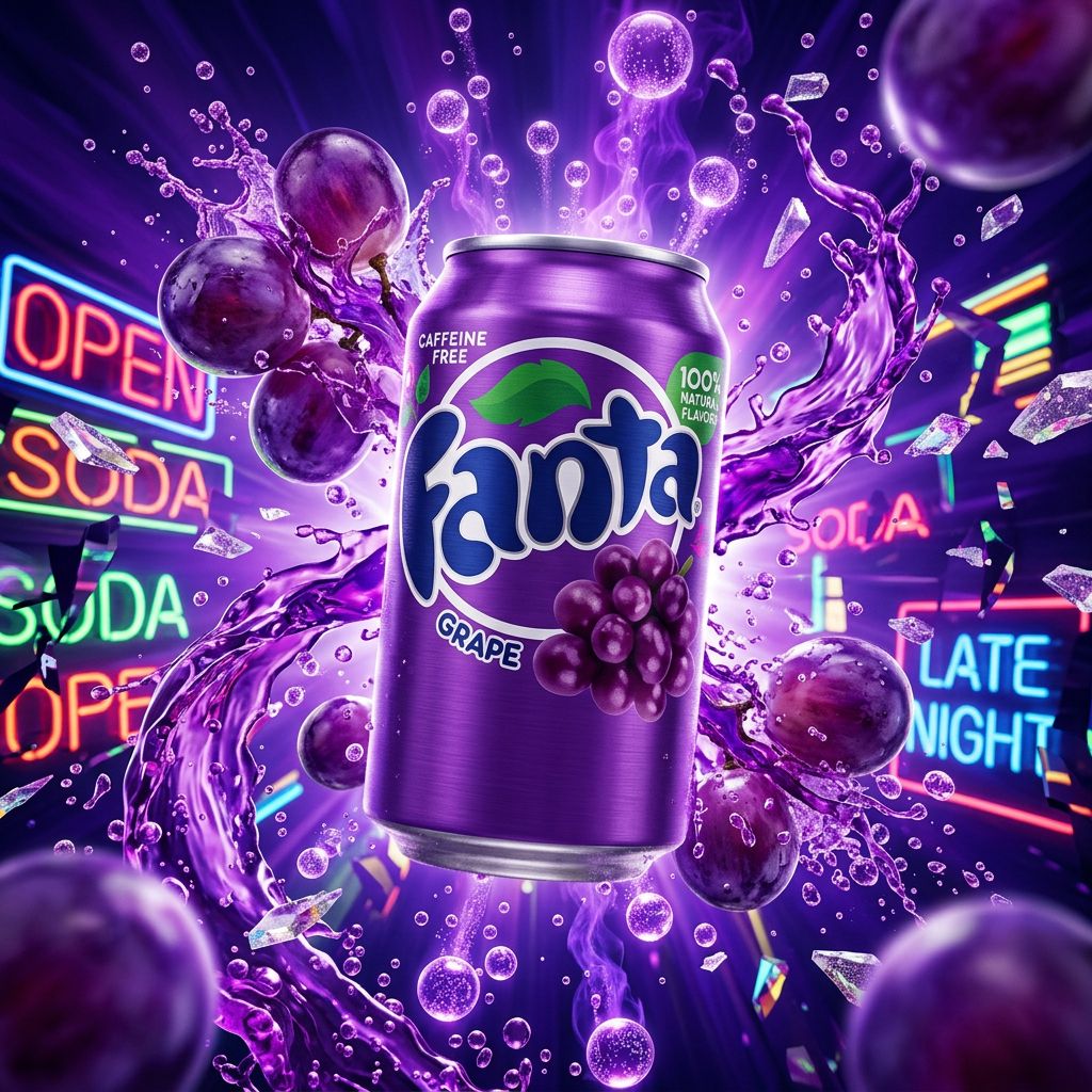 Fanta Grape US, soda raisin américain en canette violette intense, importé des États-Unis, disponible sur My American Shop