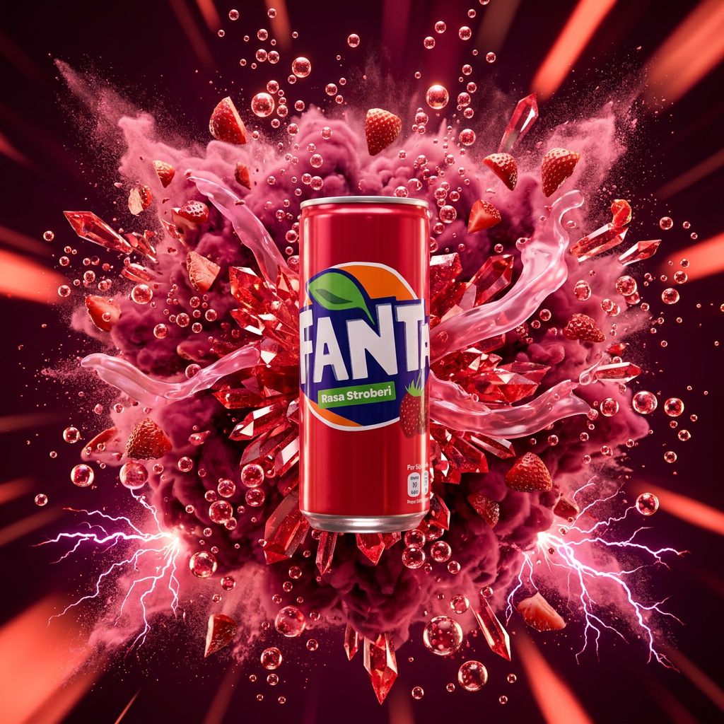 Fanta Indonésie saveur fraise intense en canette, soda importé exclusif, disponible sur My American Shop