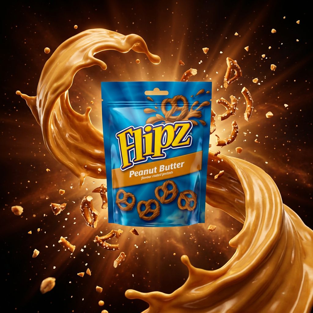 Flipz Peanut Butter, bretzels enrobés saveur beurre de cacahuète, snack américain importé, disponible sur My American Shop