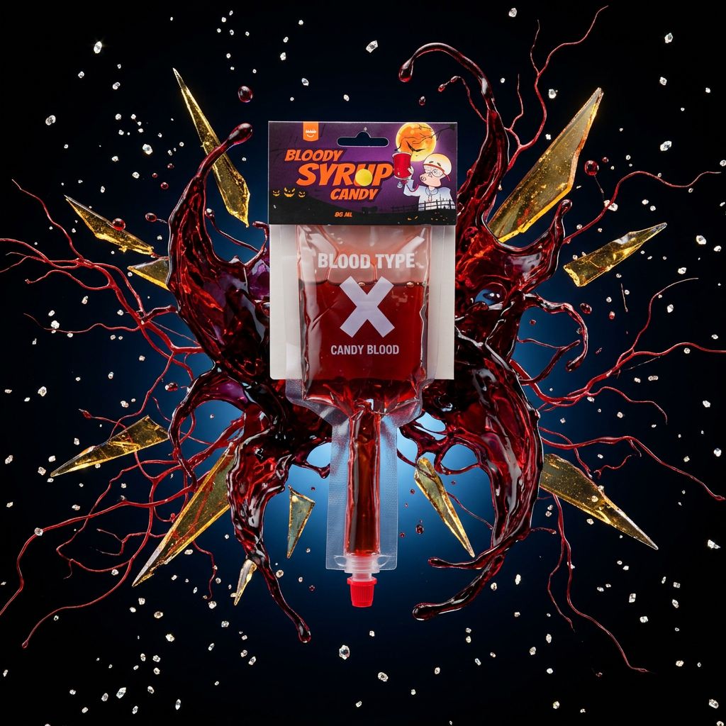 Funlab Bloody Syrup Candy, seringue de sirop sucré-acidulé rouge sang importée des USA, disponible sur My American Shop