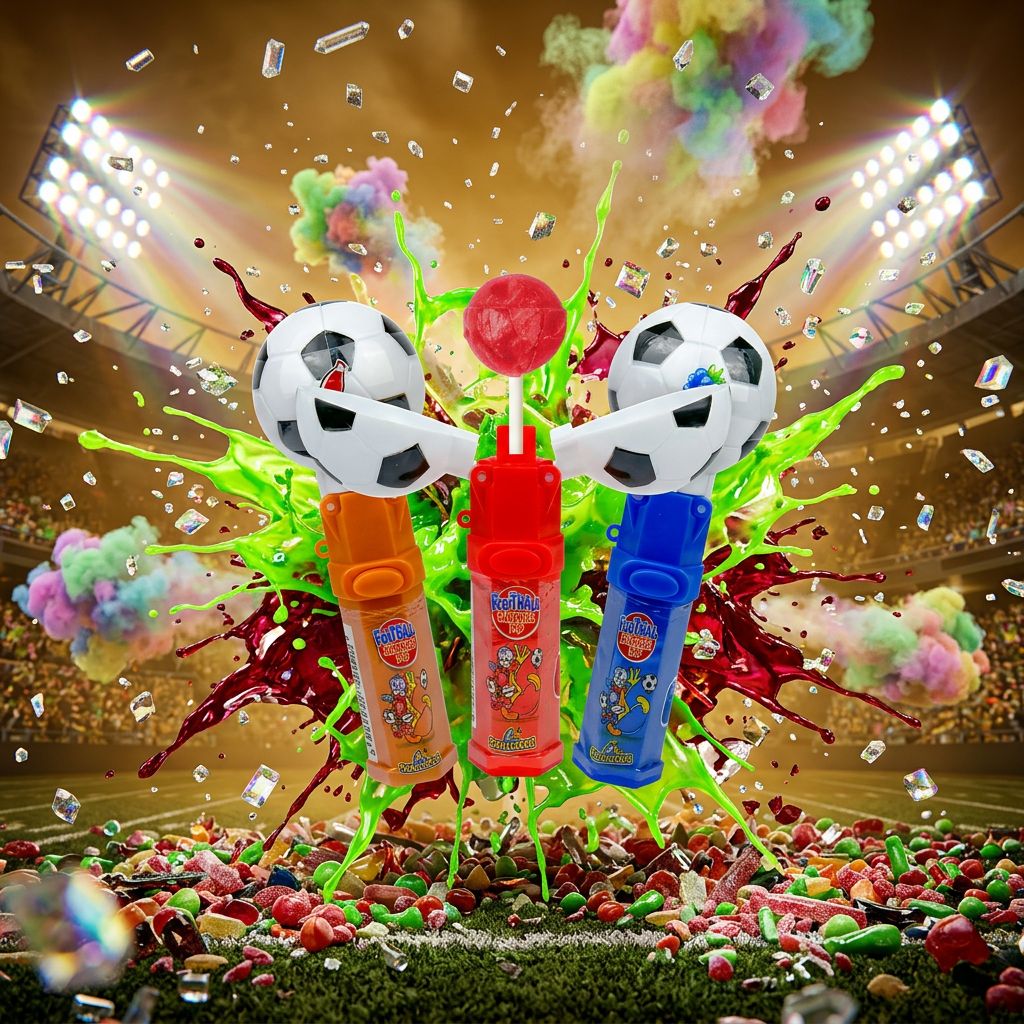 Funny Candy Surprise Pop Football, bonbon américain goût mystère en forme de ballon, disponible sur My American Shop