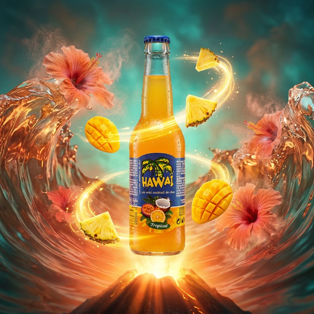 Hawaï Glass Bottle Tropical, boisson premium importée des USA en bouteille de verre, disponible sur My American Shop