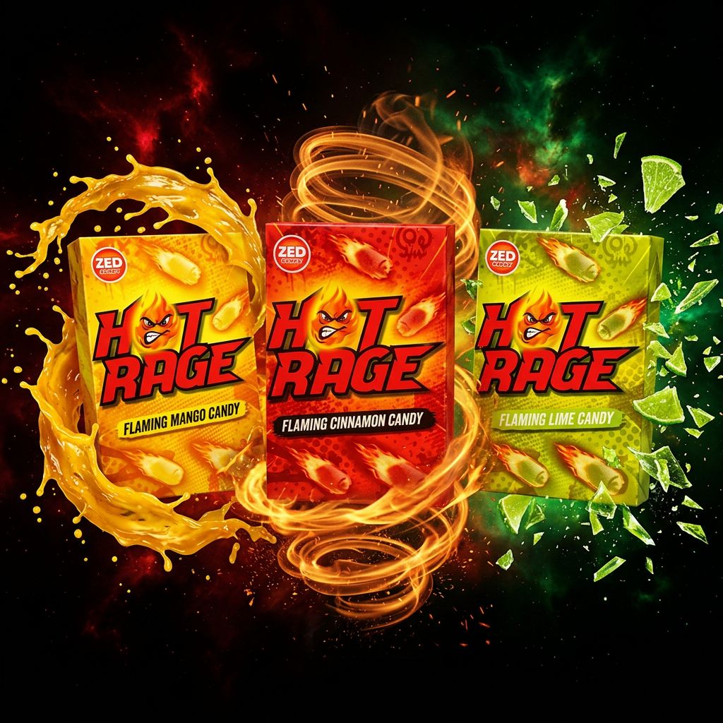 Hot Rage Random Flavor Mango Cinnamon Lime, snack épicé américain format surprise, disponible sur My American Shop