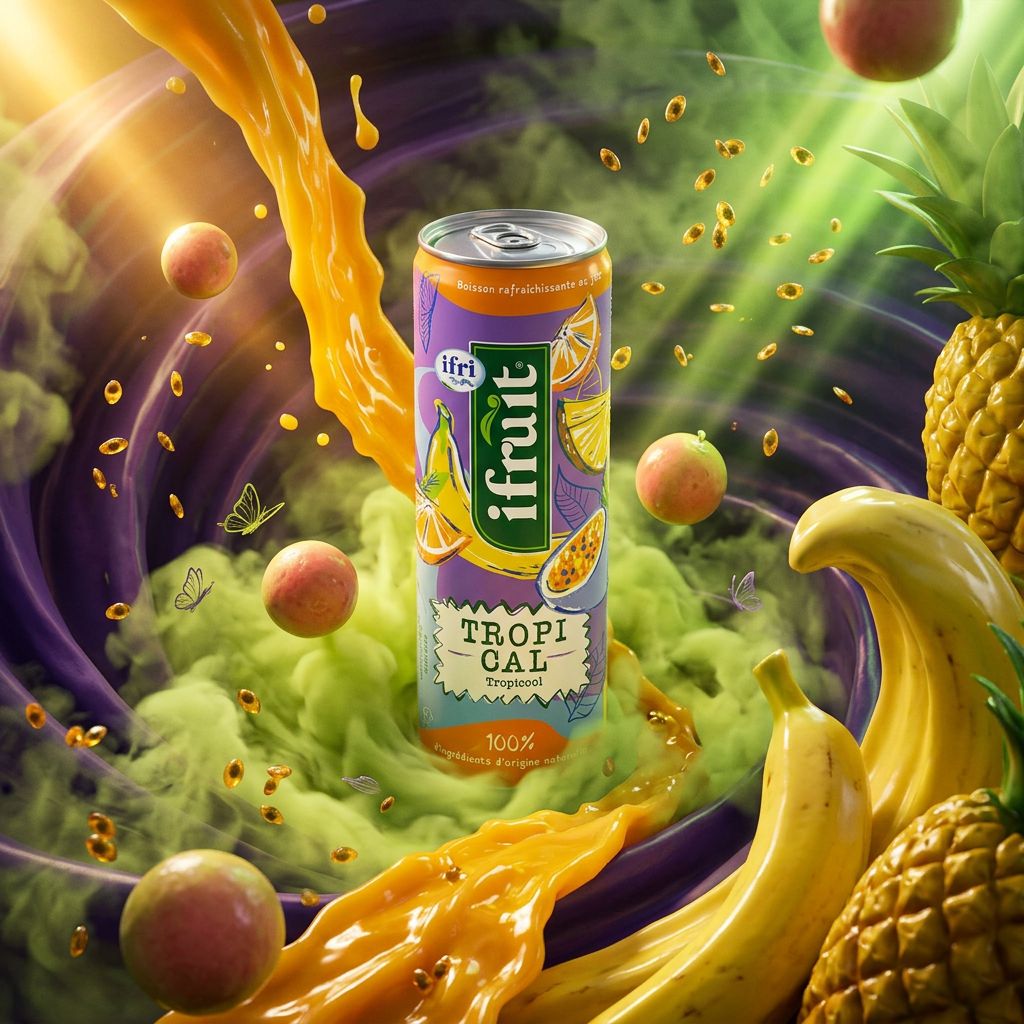 Ifruit Ifruit Tropical Can, canette boisson exotique mangue goyave fruit de la passion, disponible sur My American Shop