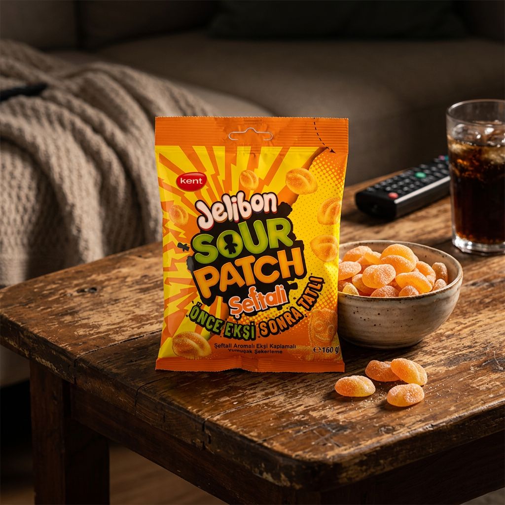 Sour Patch Kids Peach Medium, bonbons américains acidulés parfum pêche importés des USA, disponible sur My American Shop
