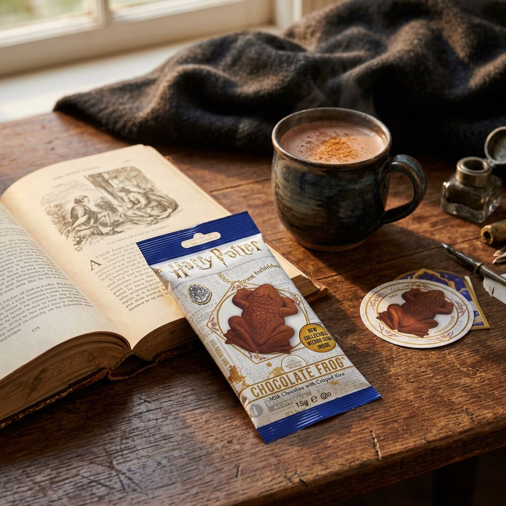 Jelly Belly Chocogrenouille Harry Potter, chocolat au lait riz soufflé, emballage collector, disponible sur My American Shop