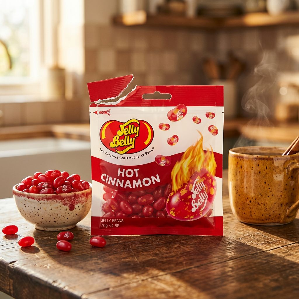 Jelly Belly Beans Hot Cinnamon, bonbons cannelle piquante importés des USA, disponible sur My American Shop