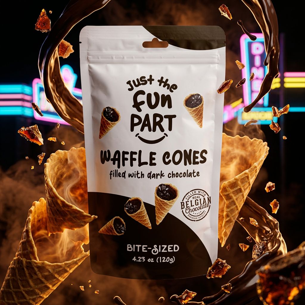 Just The Fun Part Dark Chocolate, gaufrette enrobée de chocolat noir importée des USA, disponible sur My American Shop