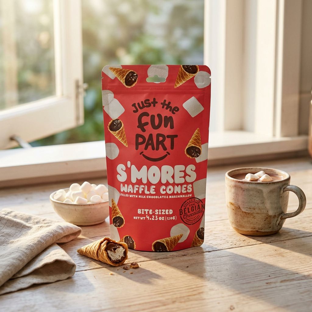 Just The Fun Part S'mores chocolat au lait et marshmallow, snack americain croustillant, disponible sur My American Shop