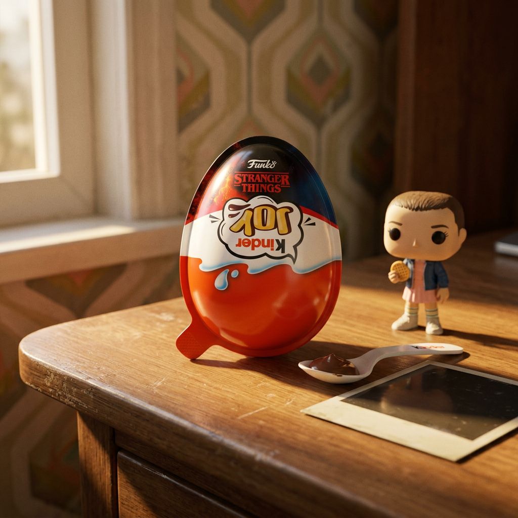 Kinder Joy Stranger Things edition limitee, oeuf surprise creme cacao et figurine collector, disponible sur My American Shop
