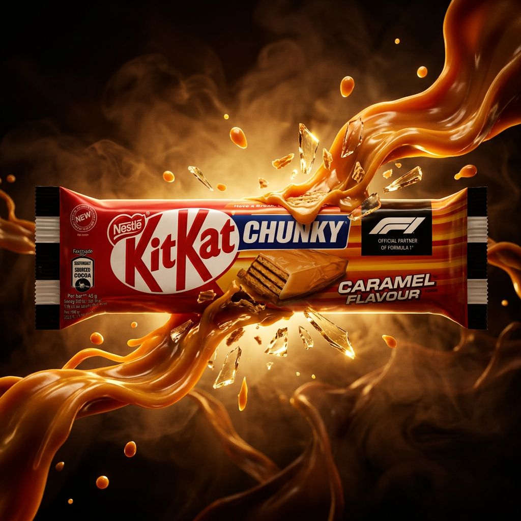 Kit Kat Chunky Farbled Caramel, barre chocolatée caramel format généreux origine UK, disponible sur My American Shop