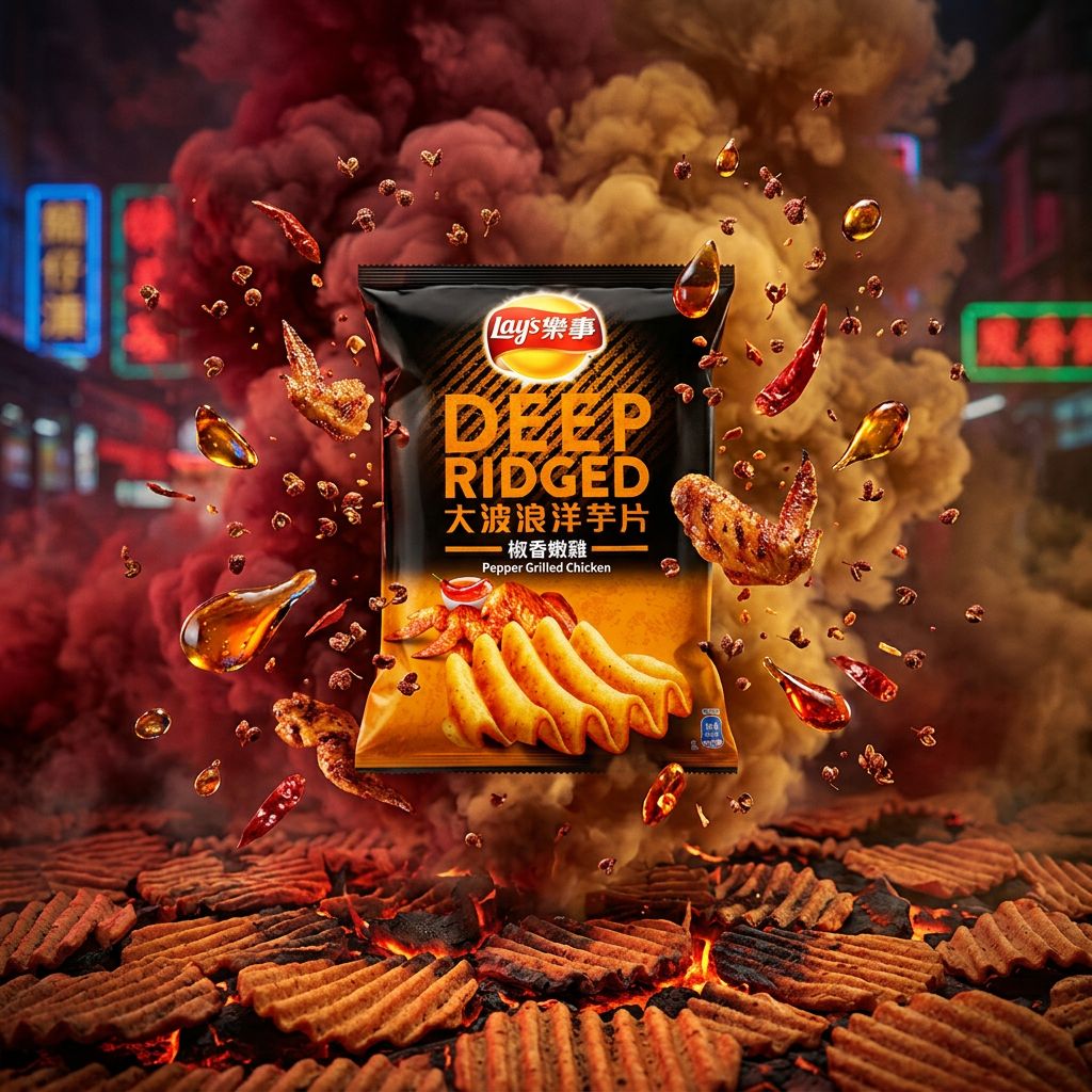 Lay's China Deep Ridged Chicken Wings, chips ondulées saveur poulet soja poivre du Sichuan, importées de Chine, disponible sur My American Shop