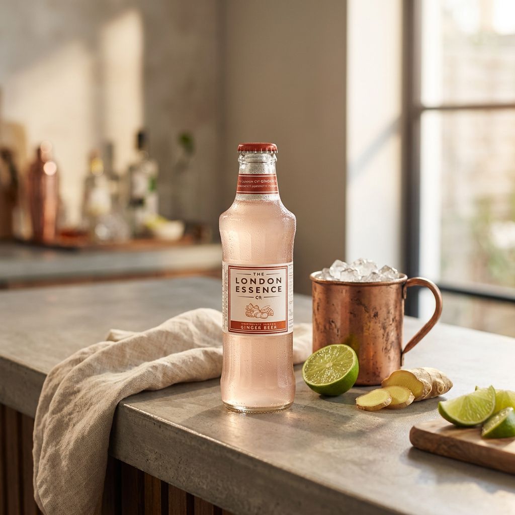 London Essence Ginger Beer premium artisanal 200ml, mixer au gingembre distillé origine Royaume-Uni, disponible sur My American Shop