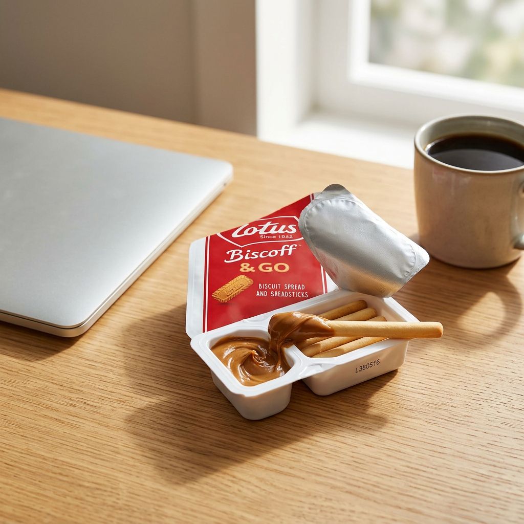 Lotus Biscoff & Go, snack nomade pâte caramélisée et gressins, format pocket, disponible sur My American Shop
