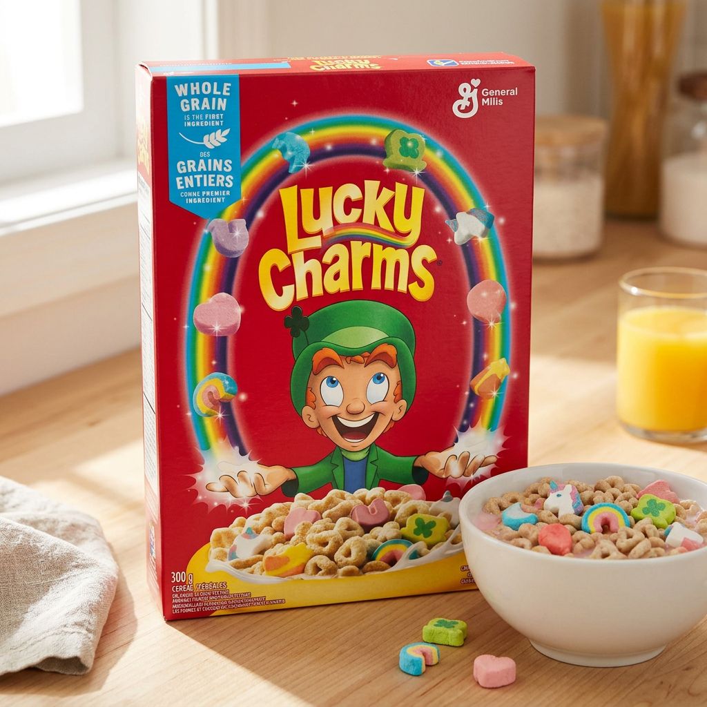 Lucky Charms céréales américaines General Mills avec marshmallows, importées des États-Unis, disponible sur My American Shop
