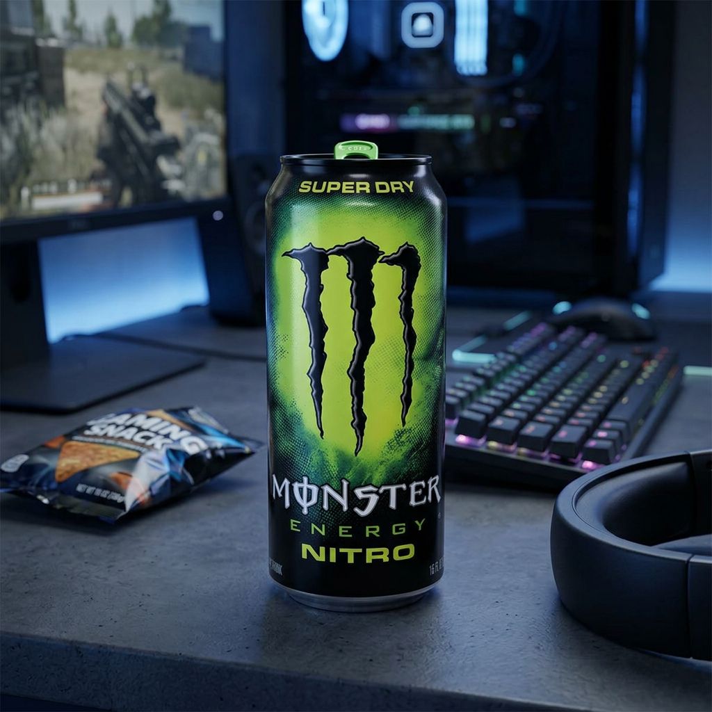 Monster Energy Nitro canette 500ml boisson énergisante effet nitro texture crémeuse disponible sur My American Shop