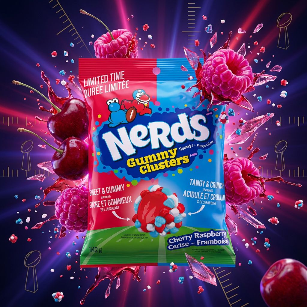 Nerds Gummy Clusters NFL cerise framboise, bonbon americain edition collector, disponible sur My American Shop