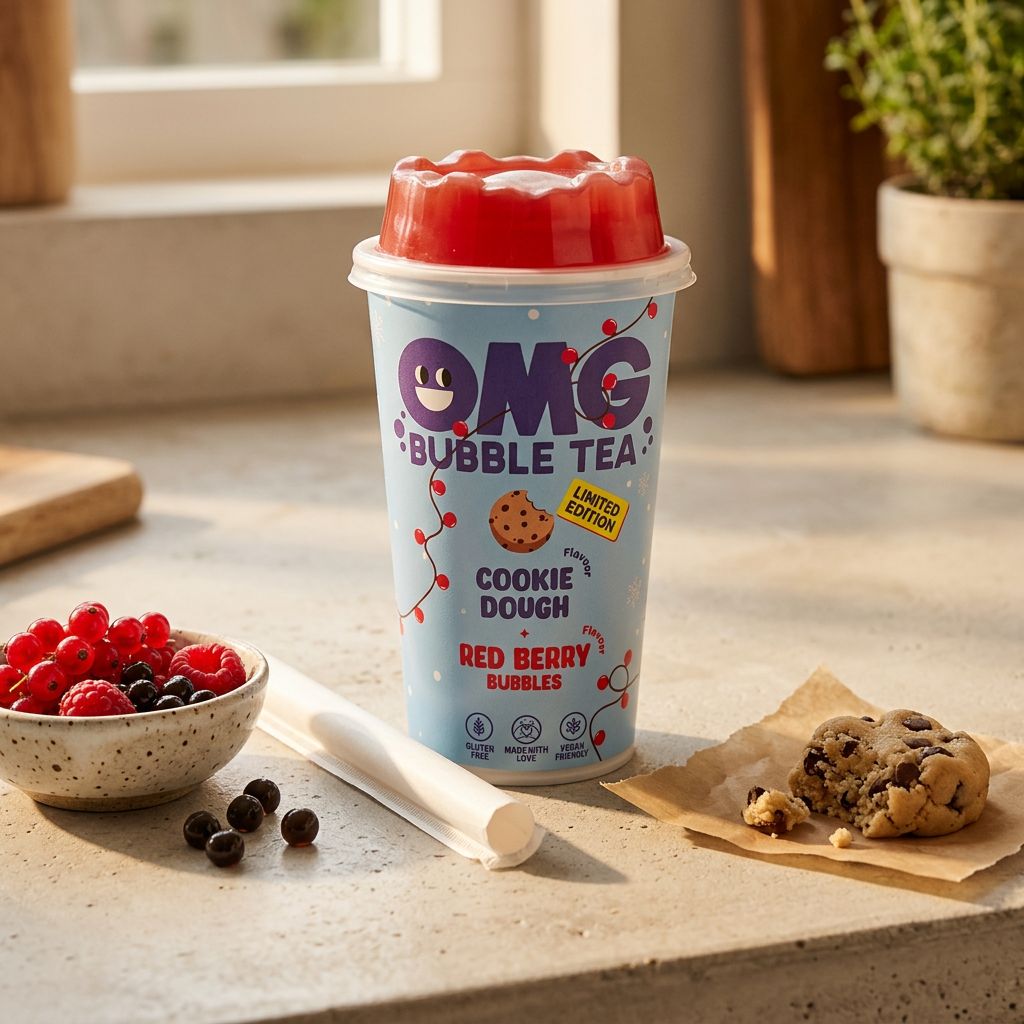 OMG Bubble Tea Cookie Dough & Red Berry