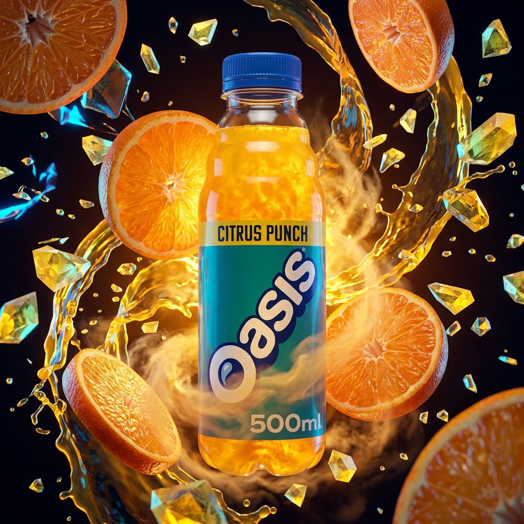 Oasis Citrus Punch en bouteille, saveur orange mandarine citron, disponible sur My American Shop
