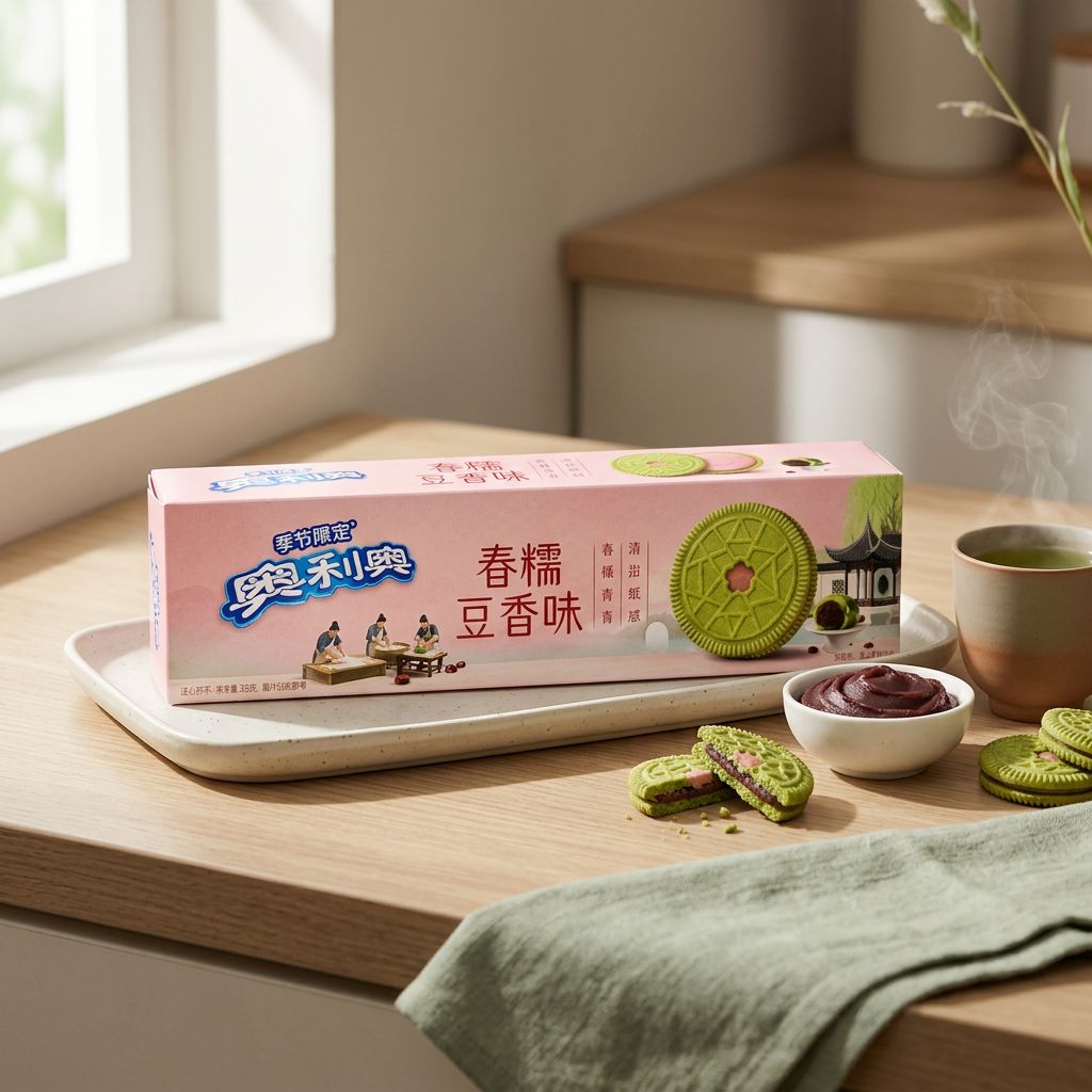 Oreo édition limitée saveur haricot rouge azuki importé de Chine, biscuit sandwich croustillant, disponible sur My American Shop
