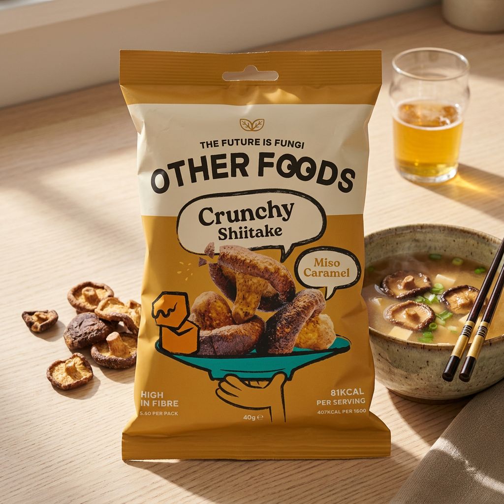 Ander voedsel Krokante shiitake-champignonchips Miso-karamel