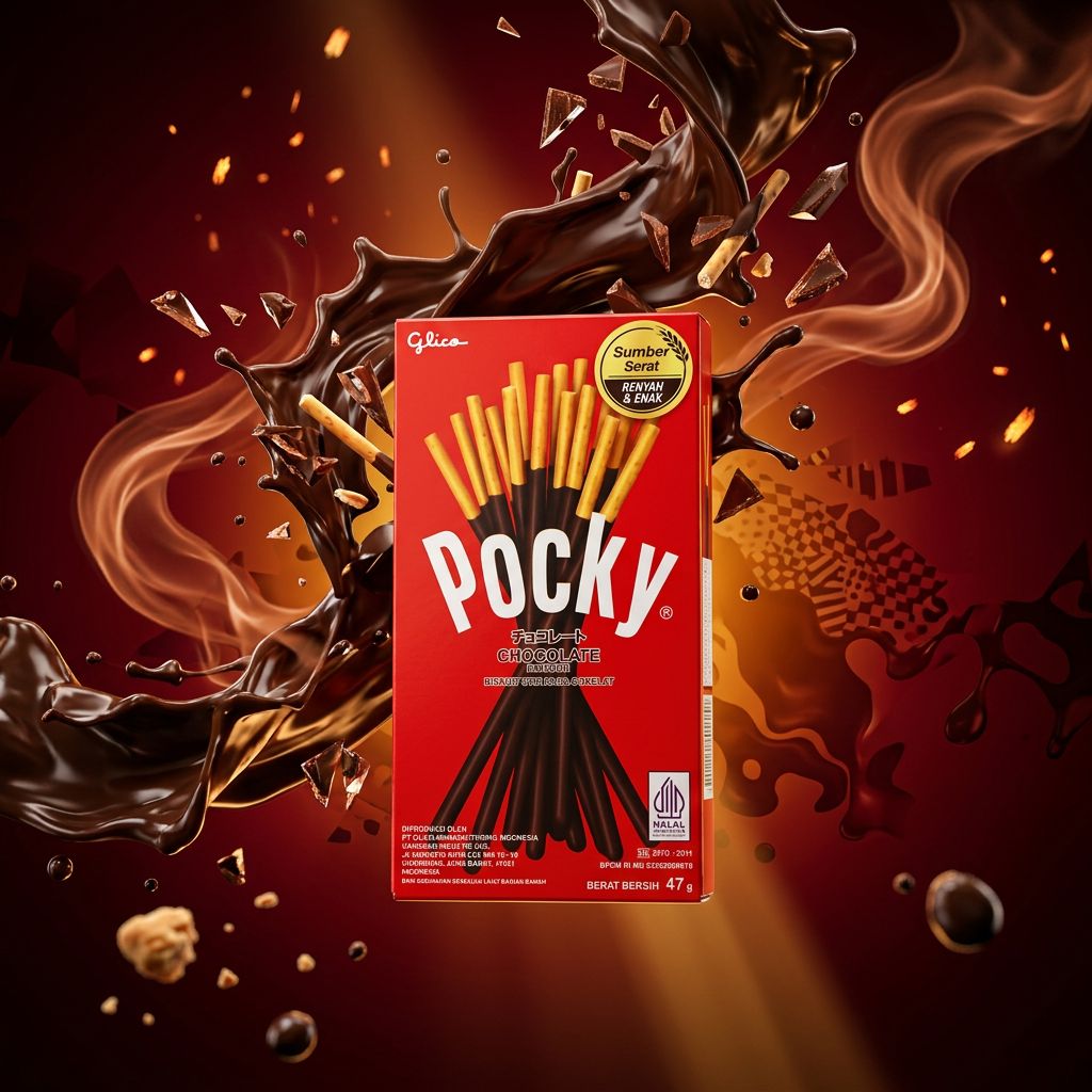 Pocky Chocolate Glico, biscuits japonais enrobés de chocolat, format import, disponible sur My American Shop