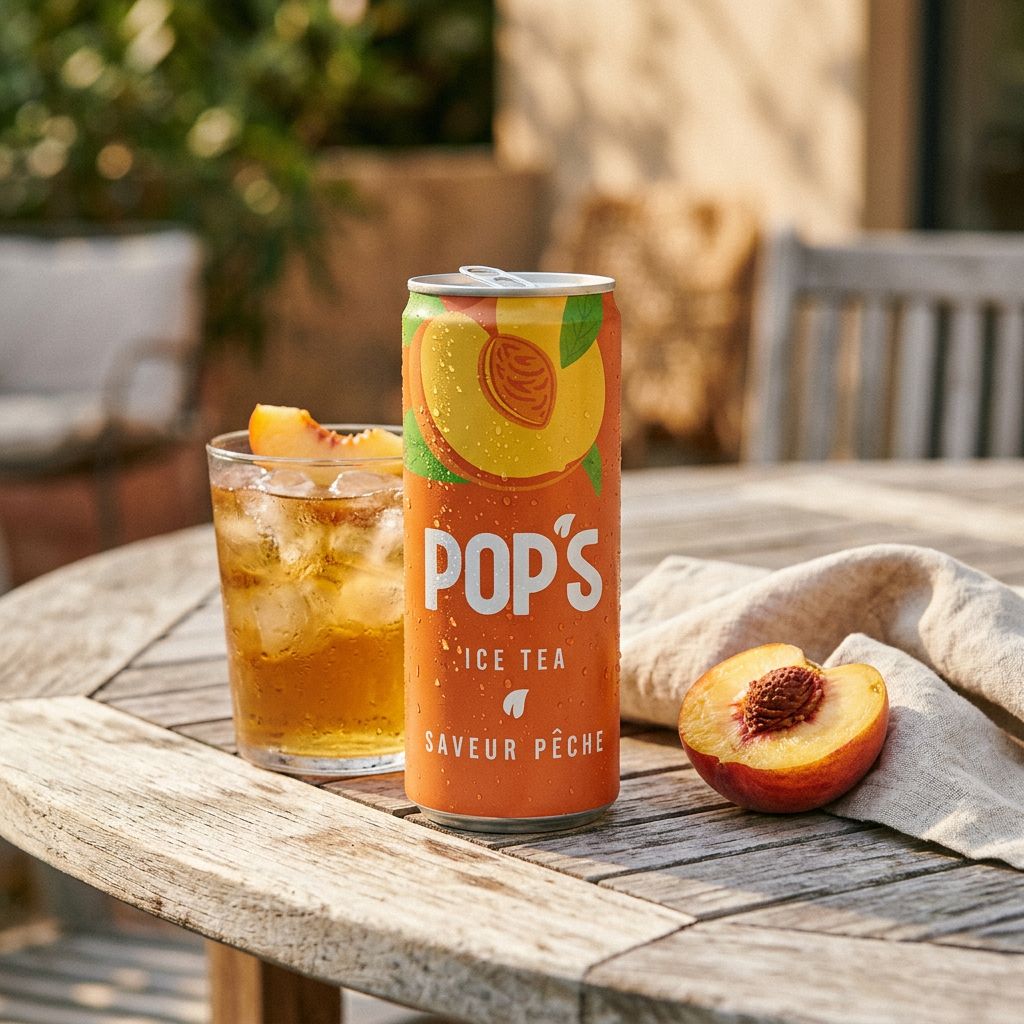 Pop's Ice Tea Peach Can