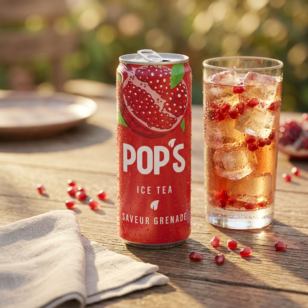 Pop's Ice Tea Granaatappelblikje