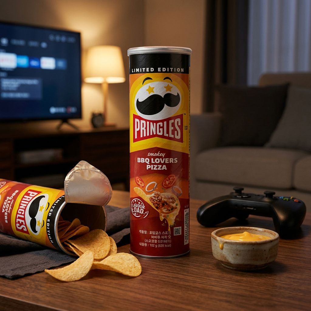 Pringles BBQ Lovers Pizza, chips saveur pizza fumée, édition importée des États-Unis, disponible sur My American Shop