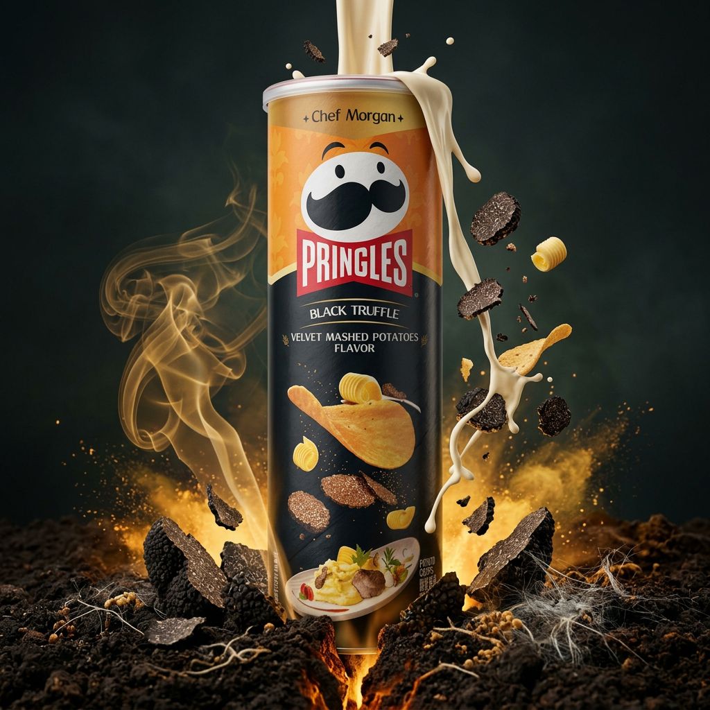 Pringles Black Truffle Velvet Mashed Potatoes, chips truffe noire edition limitee USA en tube, disponible sur My American Shop