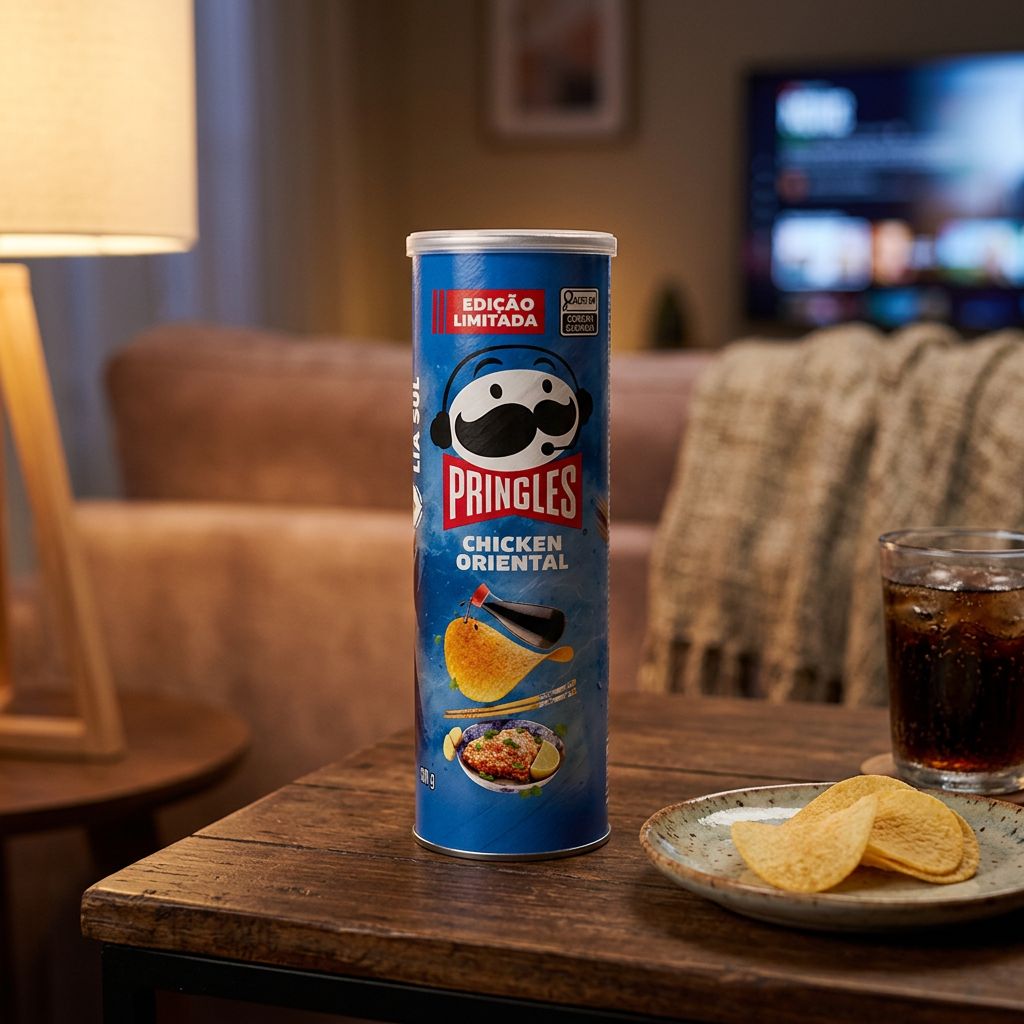 Pringles Chicken Oriental, chips saveur poulet frit et sauce orientale, boîte importée, disponible sur My American Shop