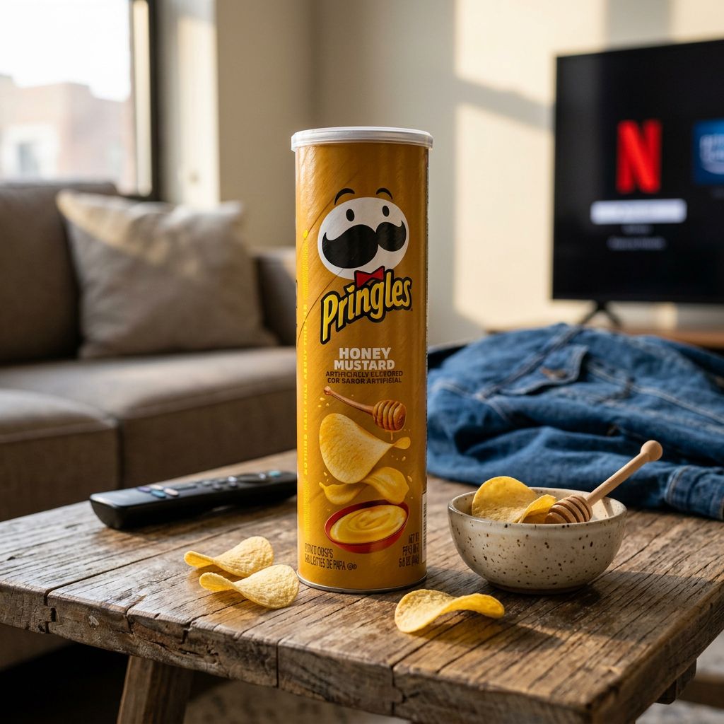 Pringles Honey Mustard, chips americaines saveur miel moutarde en canette, importees des USA, disponible sur My American Shop