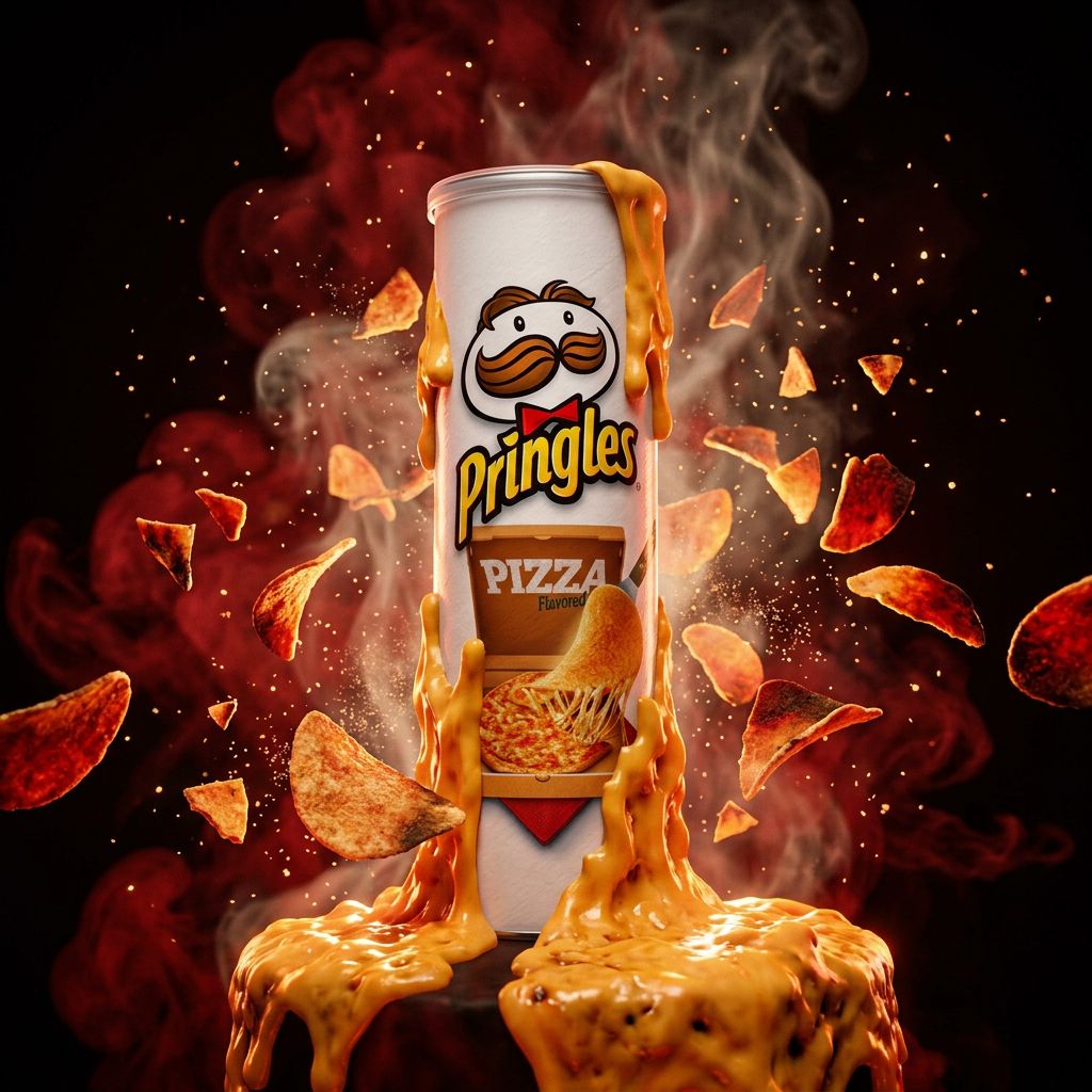 Pringles Chips Pizza saveur tomate cheddar, format tube US importé, disponible sur My American Shop