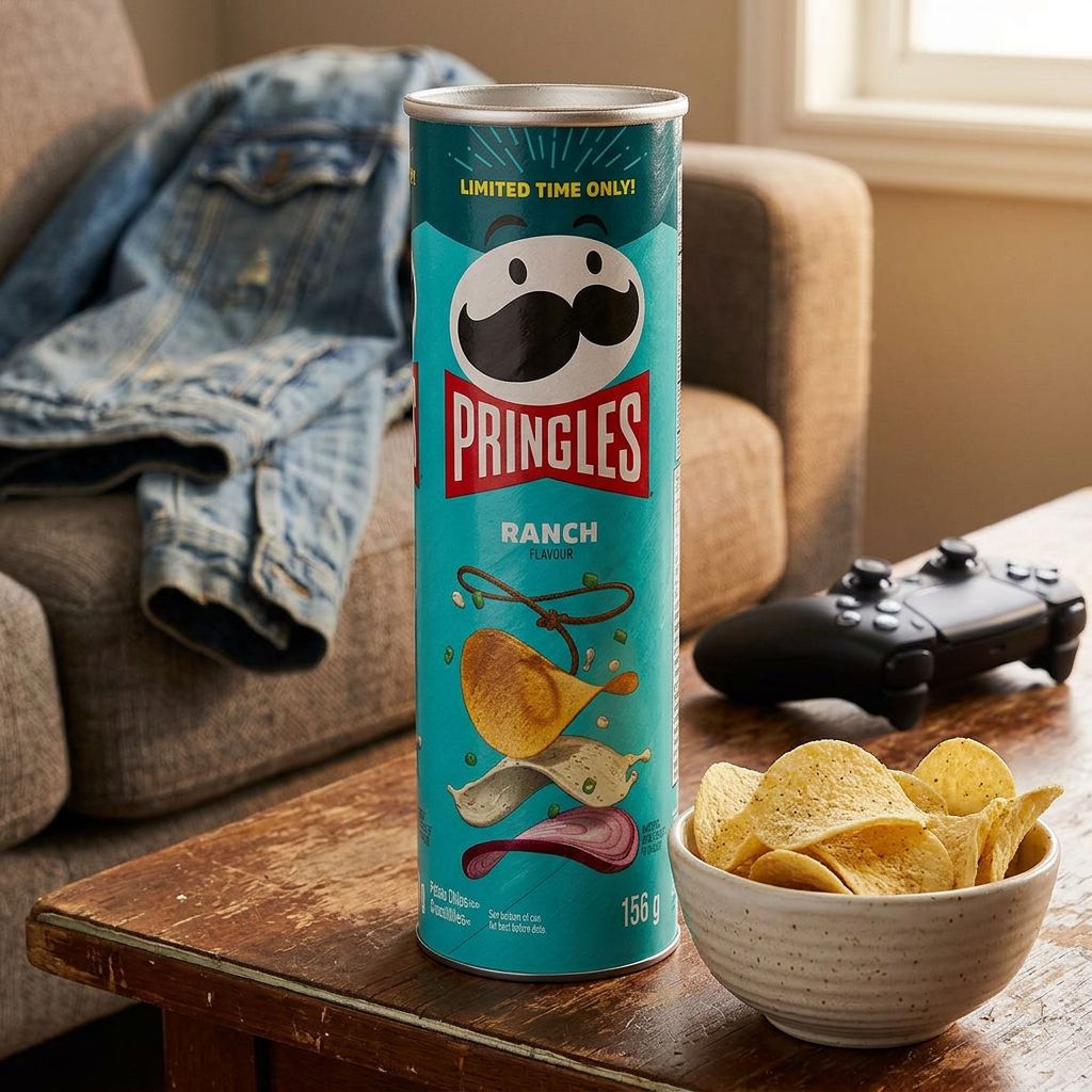 Pringles Ranch chips américaines importées, tube 158g, saveur crème et ail, disponible sur My American Shop